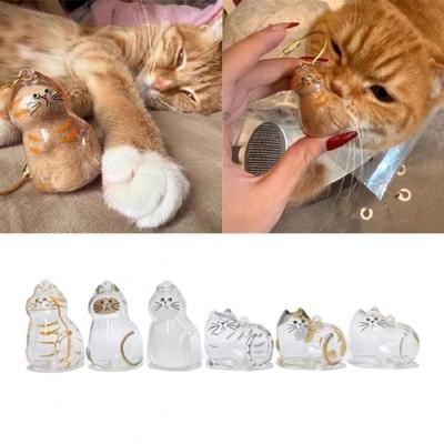 2PCS Rotating Cats Hair Preservation Bottle Transparent Pet Memorabilia Display Case Compact Decorative Charm