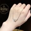 W Letter Necklace: Simple Fresh Japanese Korean Style, Platinum-Plated Double V Clavicle Chain for Best Friends