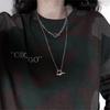 Trendy Double-Layer Hip-Hop Necklace for Men & Women - OT Buckle Choker & Sweater Chain