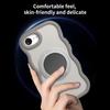 For iPhone 16e Case Magnetic Case Wave Edge TPU+Acrylic Phone Cover with Mirror Kickstand
