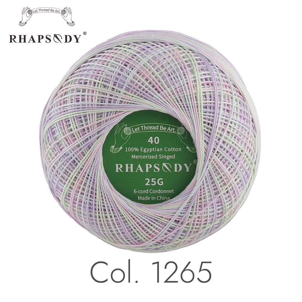 Rhapsody Premium Cotton Crochet Thread Size 40 for Tatting Needlepoint Knitting Bobbin Lace Quilting Sewing Mercerized