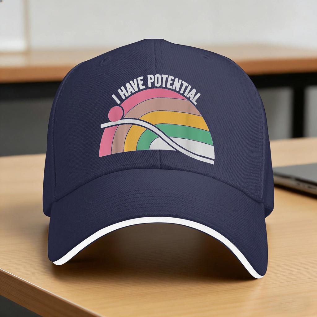 I Have Potential Motivational Growth Message Baseball Cap Street Style Trucker Hat Summer Unisex Women Camping Baseball Caps