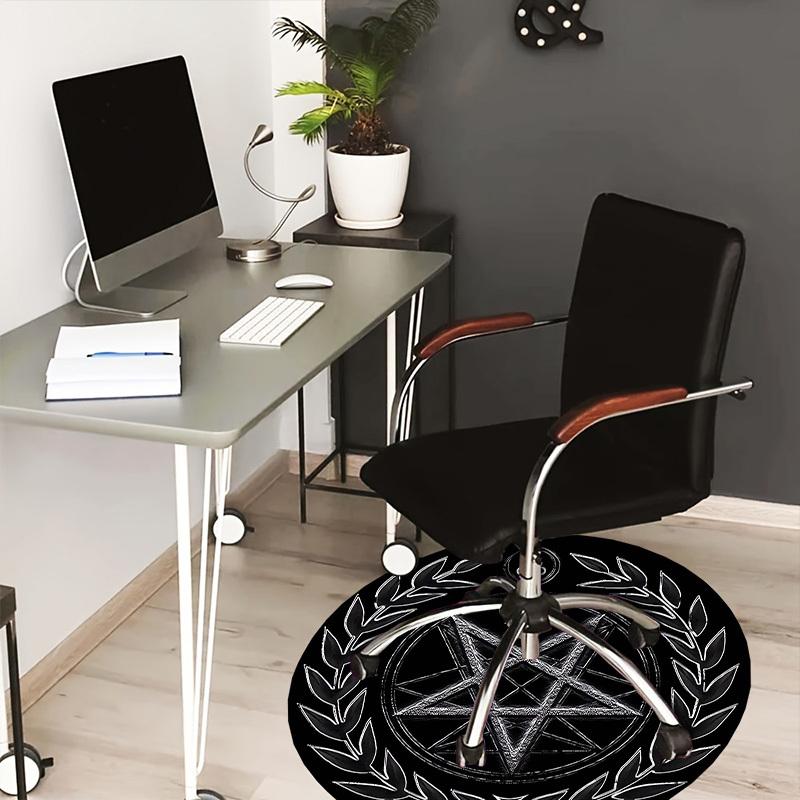 1pc Office Carpet Chair Mats Pentagram Seal of Solomon Perfect for Decorating Office Chairs, Living Rooms, Or Bedrooms