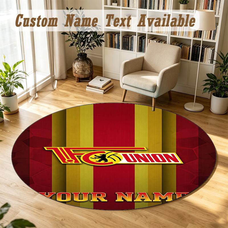 Round Rug Custom NameUnion Berlin FC Pattern Non Slip Carpet Home Floor Decor