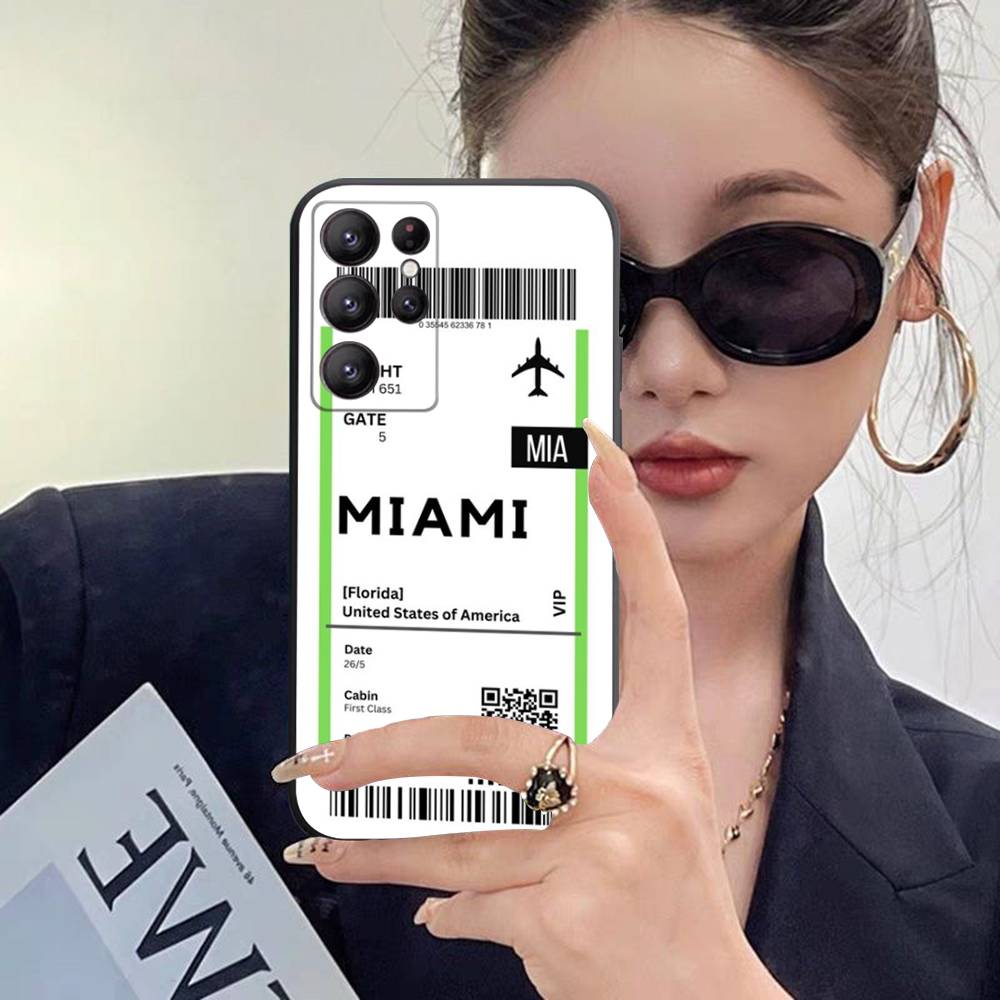 Funny World City Tourist Ticket Label Case For Samsung Galaxy Case S25 S23 S22 S21 S30 S20 S10 Ultra Plus FE TPU Soft Cover