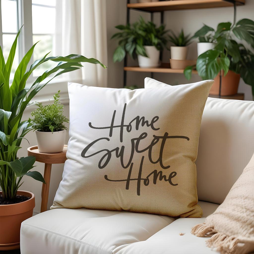 Home Decor Gather Happy Place Home Sweet Bless Pattern Cushion Cover Suitable For Sofa Bedroom Car Pillow Cover