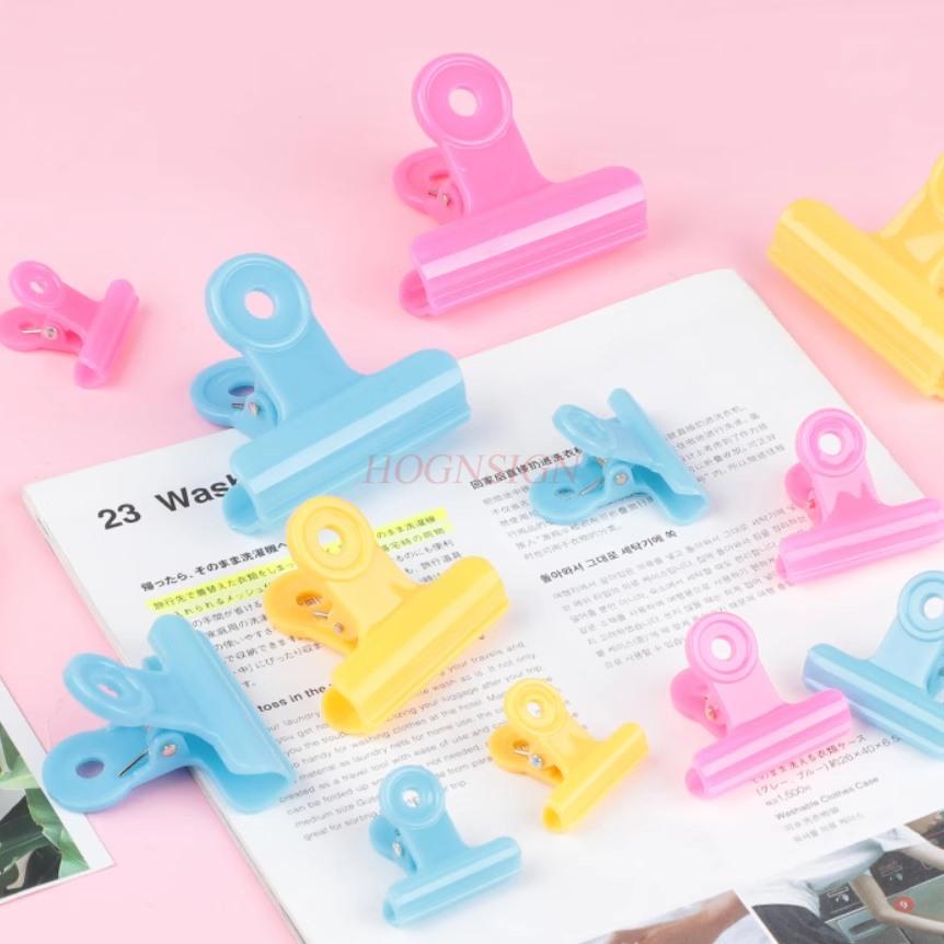 6pcs Clip Small Fresh Color Plastic Clip Multi functional Cute Book  Clip Long Tail Ticket Clip Student Exam Paper