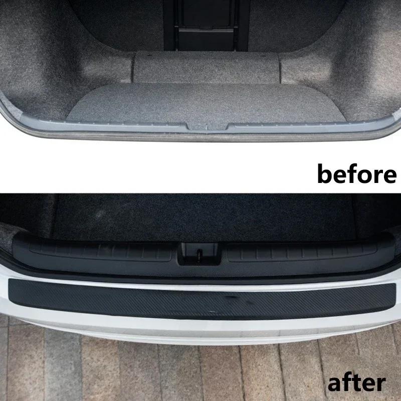 4/5PCS Car Door Sill Strip Carbon Fibre Protective Cover Universal Anti-scratch and Anti-collision Door Decorative Strip Sticker