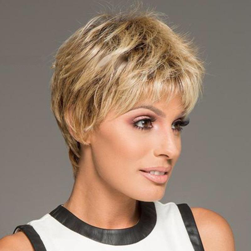Short Curly Wig For Women Brown Blonde Wigs Women Synthetic Hair Daily Party Cosplay Wig With Bangs Heat Resistant Fiber Wig
