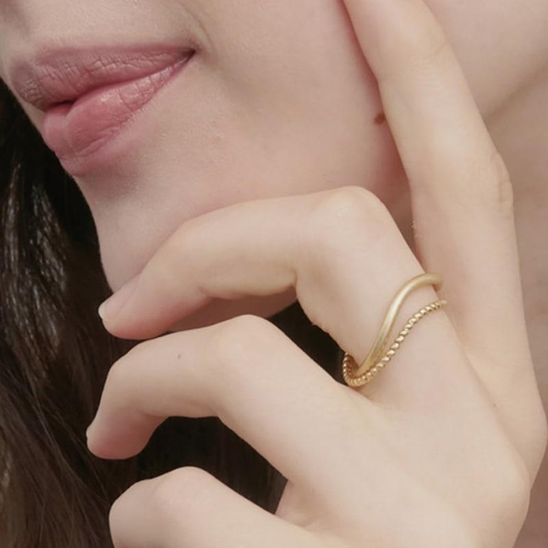 SOSOO Two String Half Moon Ring