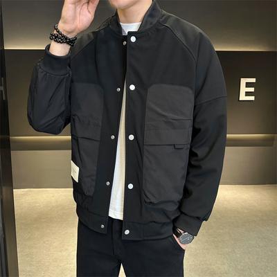 Jacket Men's Spring and Autumn New Casual Stand-up Collar Baseball Uniform Handsome Workwear Youth Jacket Men's Fashion Trend Tops