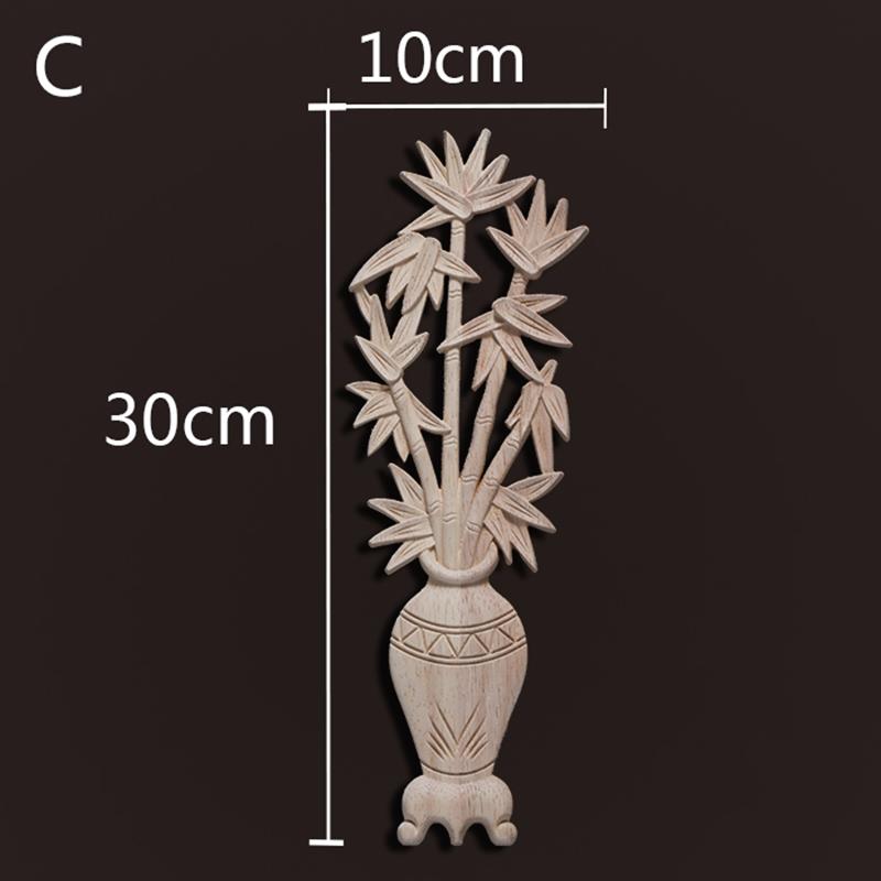 Europe Wood Appliques Onlays Decorative Wood Decals For Furniture Carving Decoration Wall Doors Cabinet Furniture Home Decor