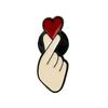 Cute Heart Hands Alloy Badge - Cartoon Love Design for Girl's Bag Decoration, Drip Oil Metal Accessory