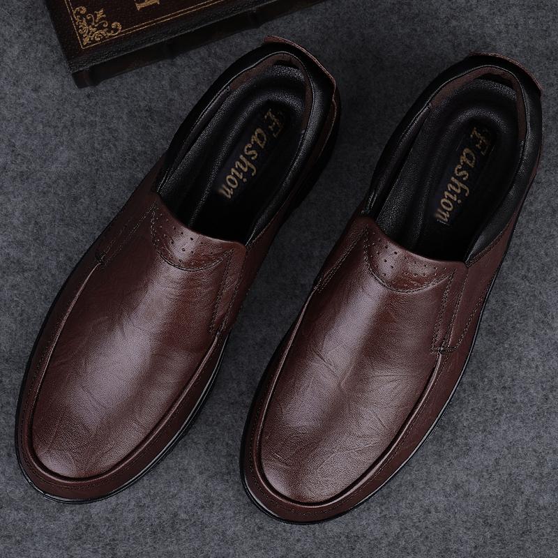 Fashion Fashion Genuine Leather Mens Shoes Business Casual Men Boat Shoes Classic Comfortable Male Sneakers Soft Office Outdoor Footwear