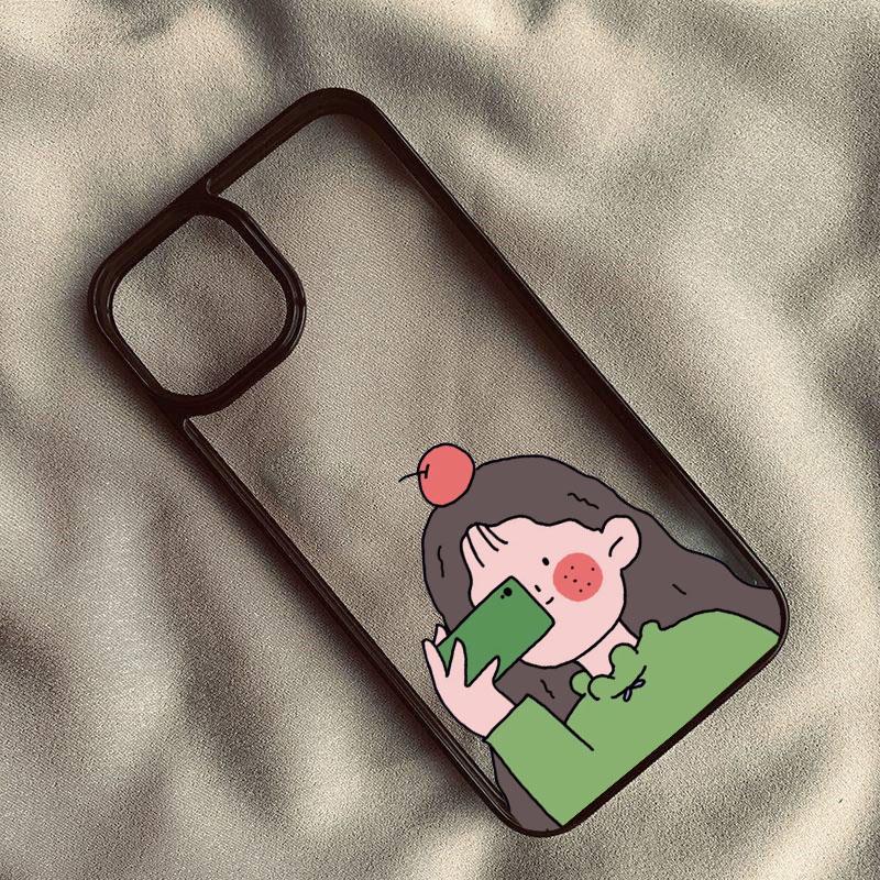 Cute Boy Girls Couple Paired Phone Case for IPhone 14 13 12 11 15 Pro XS Max 7 8 Plus 13Mini SE2 X XR Soft Lovers Cover Fundas