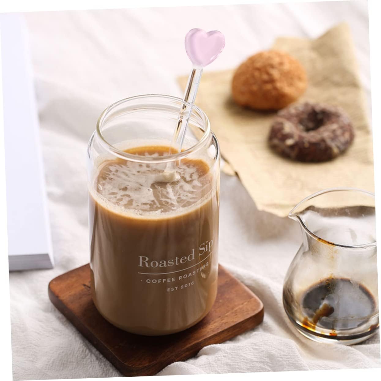 

5 шт. Стеклянные свитл-стик Очаровательная ложка для мадлинга вина Креативная палочка для перемешивания Стеклянные палочки для смешивания кофе Миксер для коктейлей Палочка для перемешивания для кофейного стакана