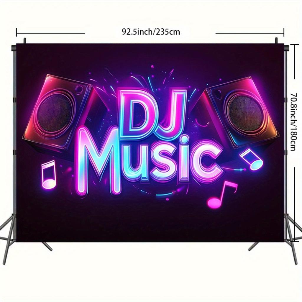 2D Flat 1pc 2D Flat Music Theme Oversized Backdrop Banner Party Banner Backdrop Photo Wall Decor For Live Stream Backdrop Party Decor