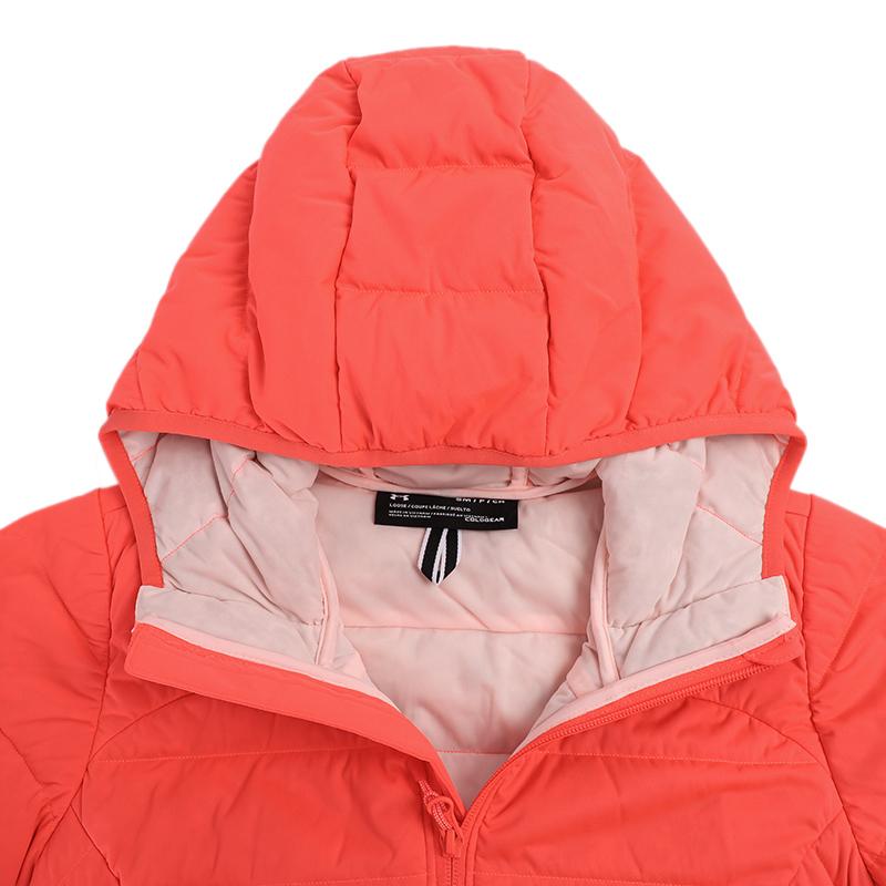 Under Armour Warm Solid Hooded Down Jacket Women Outerwear Watermelon-Red 1355833-628