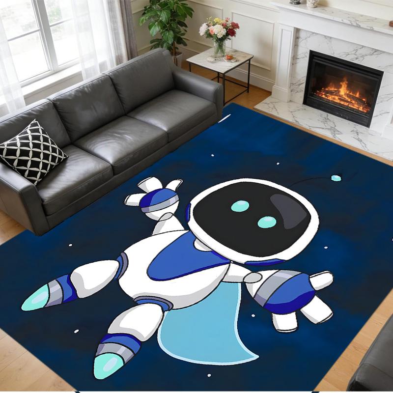 Tappeto Antiscivolo in Velluto di Cristallo, Tappeto con Design Astro Bot per Interni, Soggiorno, Camera da Letto, Decorazione per la Casa