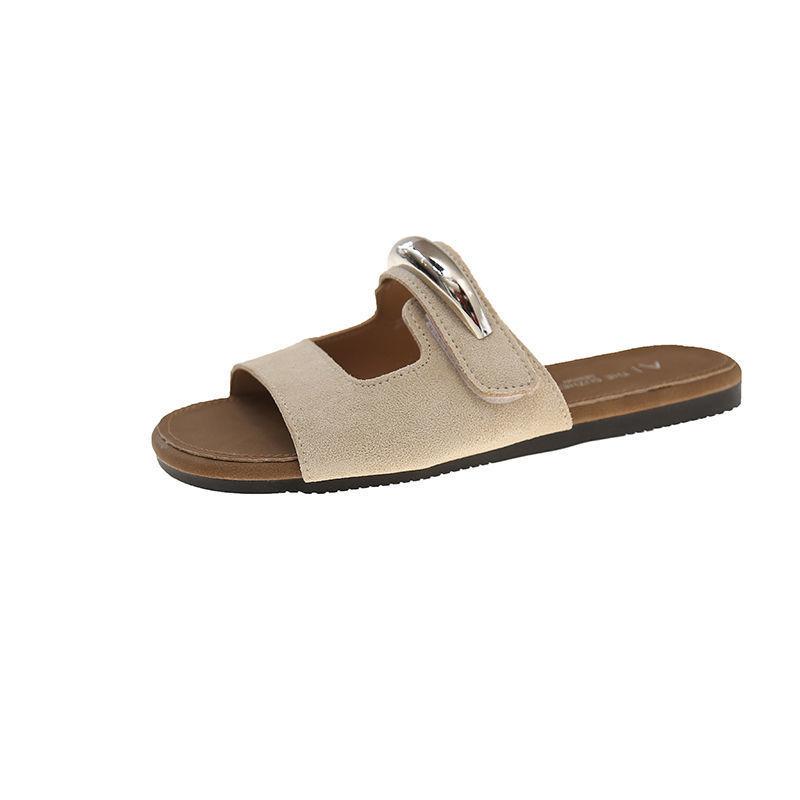 

Fashion Fashion Versatile Women Shoes Summer New Round Toe Flat Shoes Retro Anti Slip Women s Sandals Comfor Soft Soled Women s Slippers 35