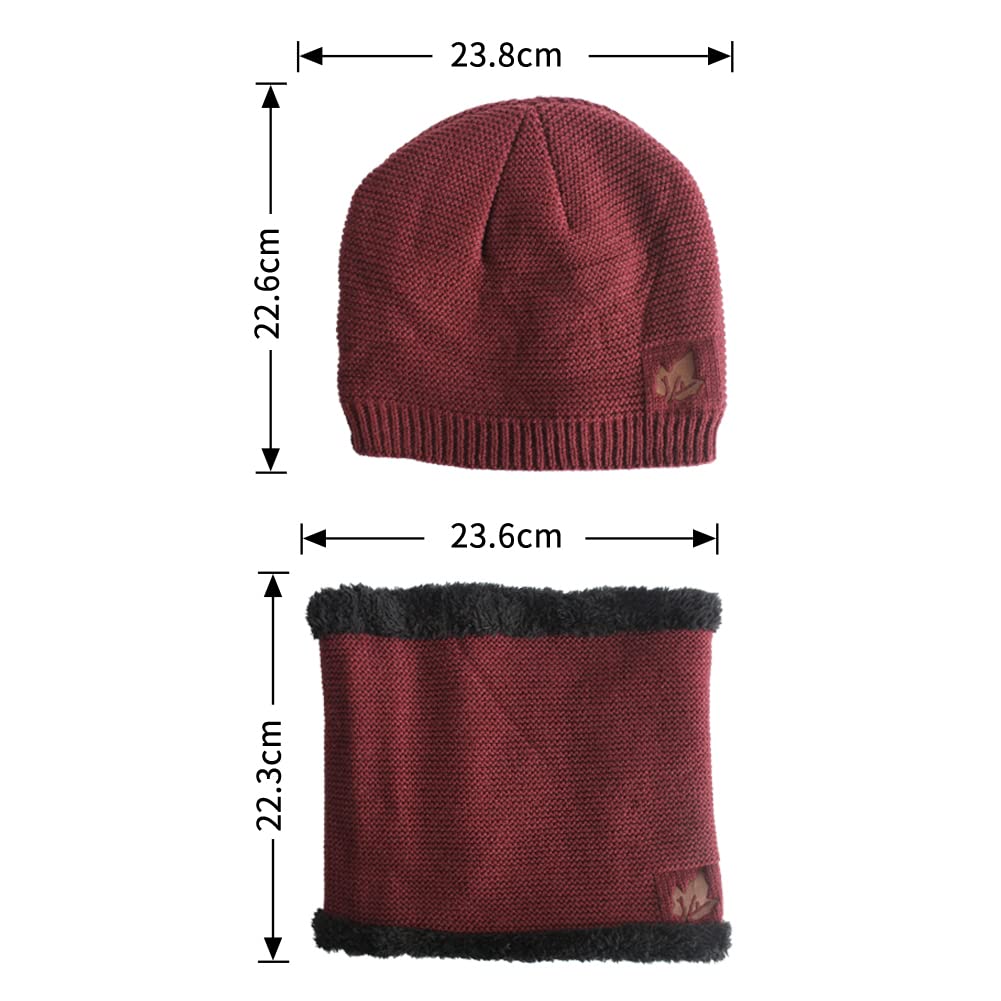 Geyanuo Knit Neck and Cap Set for and and Perfect for and Other Outdoor Men and Women Hat, Warmer, Winter, Fleece-Lined, Warm, Warm, Soft, Fluffy,