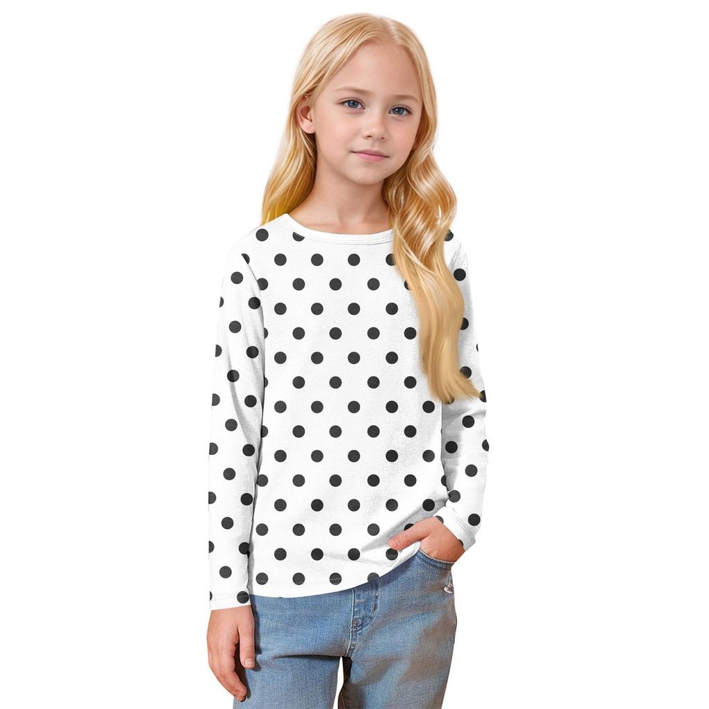 Bedrucktes Langarm-T-Shirt mit Rundhalsausschnitt für Kinder