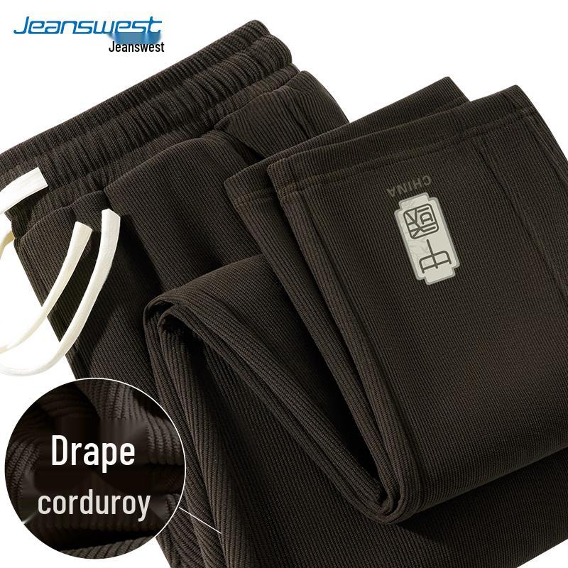 

JEANSWEST Men s 2025 Corduroy Wide-Leg Casual Pants M