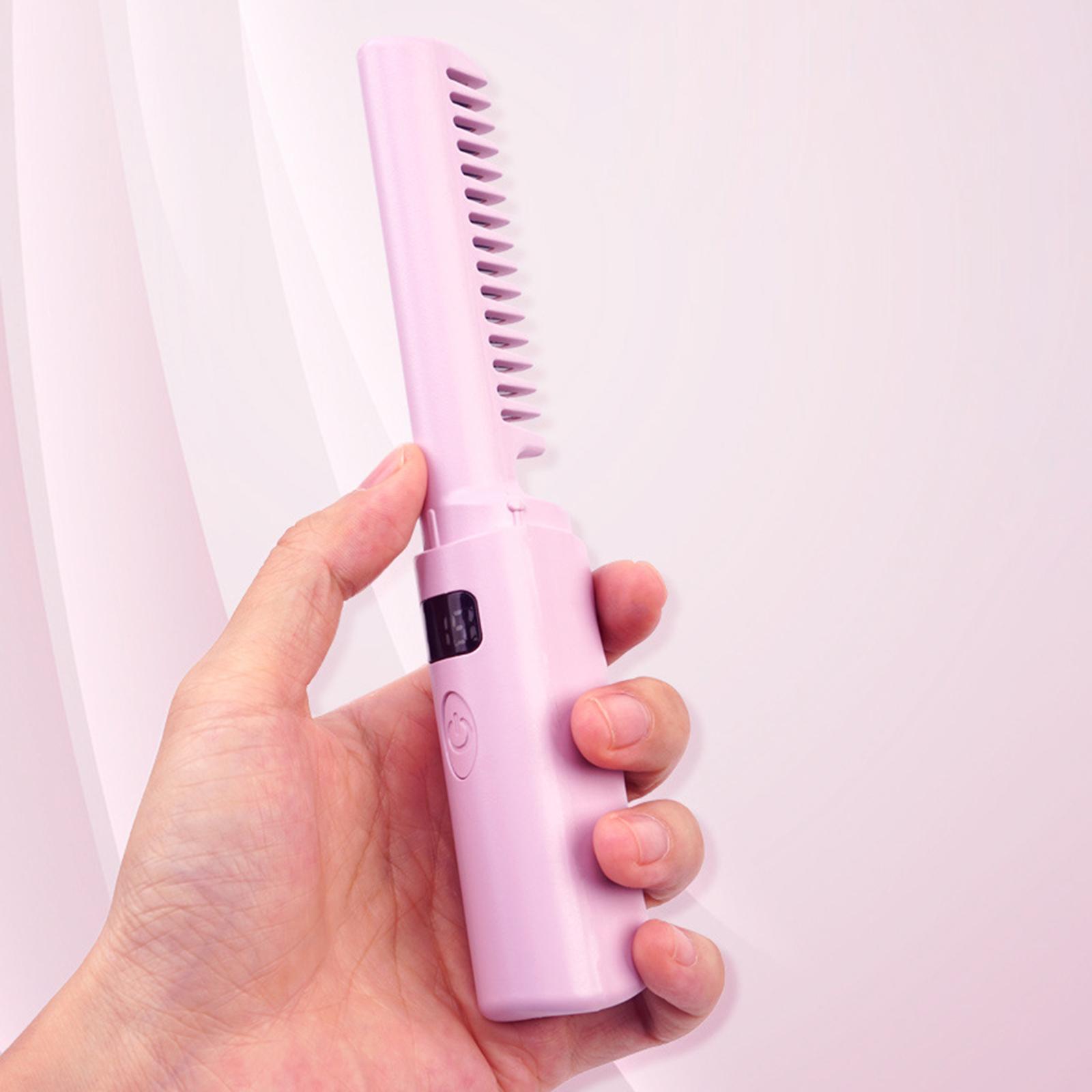 

Беспроводной выпрямитель для волос, дорожный размер, инструмент для укладки, выпрямляющая щетка фиолетовый