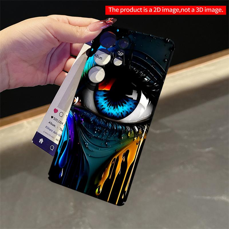 2DFlat Samsung phone case Vibrant Eye Paint Splash Design Applicable to Galaxy S23 S24 S25ULTRA S26 A12 A14 A15 A16 A54 A55