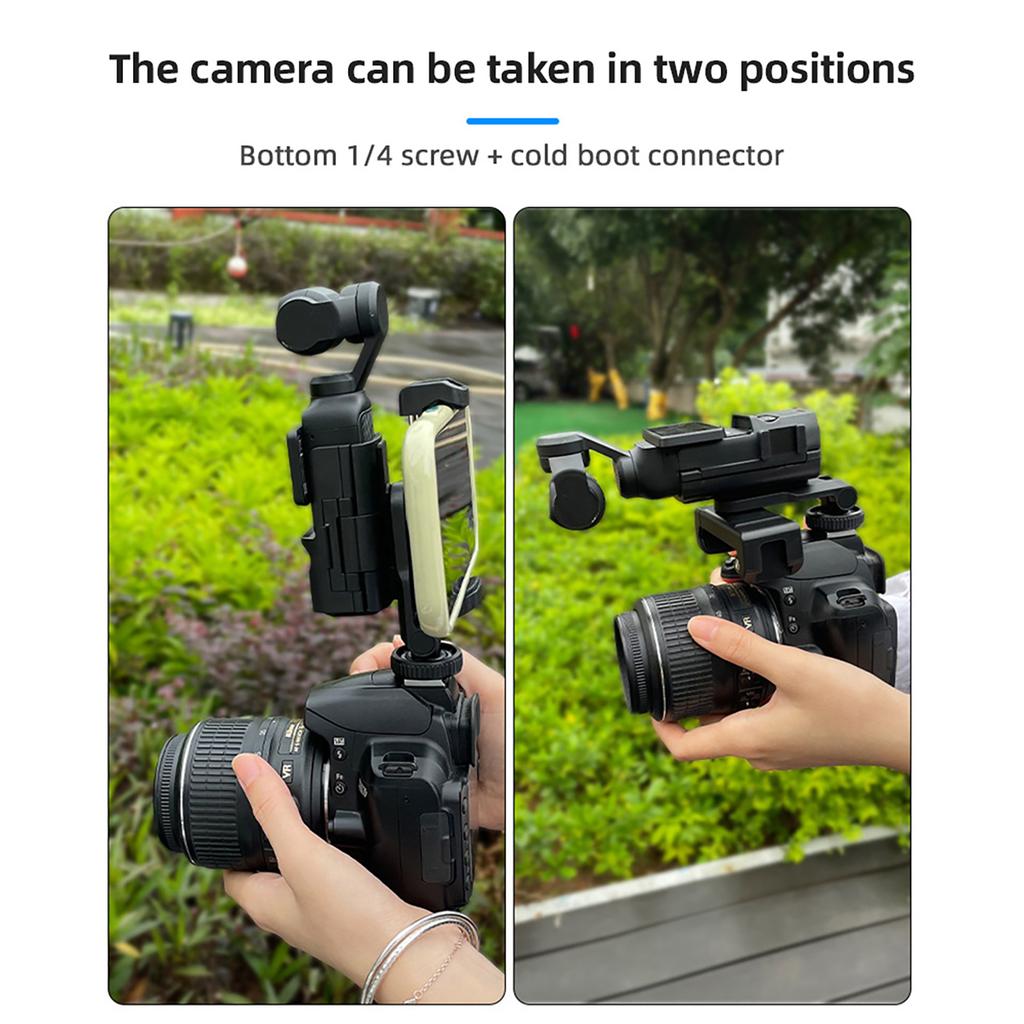 Multi functional Camera Mount Bracket with Phone Holder 3 Cold Shoe Mount Tripod Phone Mount Replacement for DJI Osmo