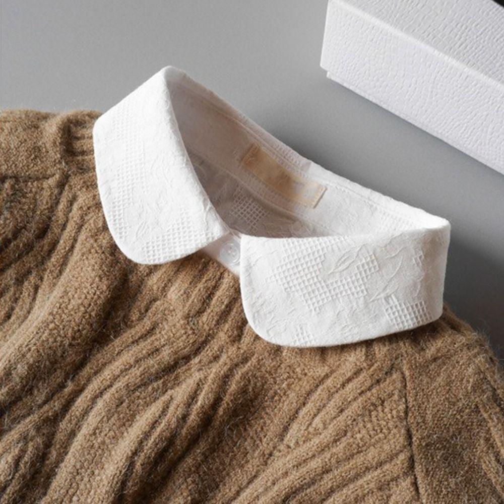Women Clothes Accessories Ruffled Fake Collar Detachable Cotton False Collar White Half Shirt