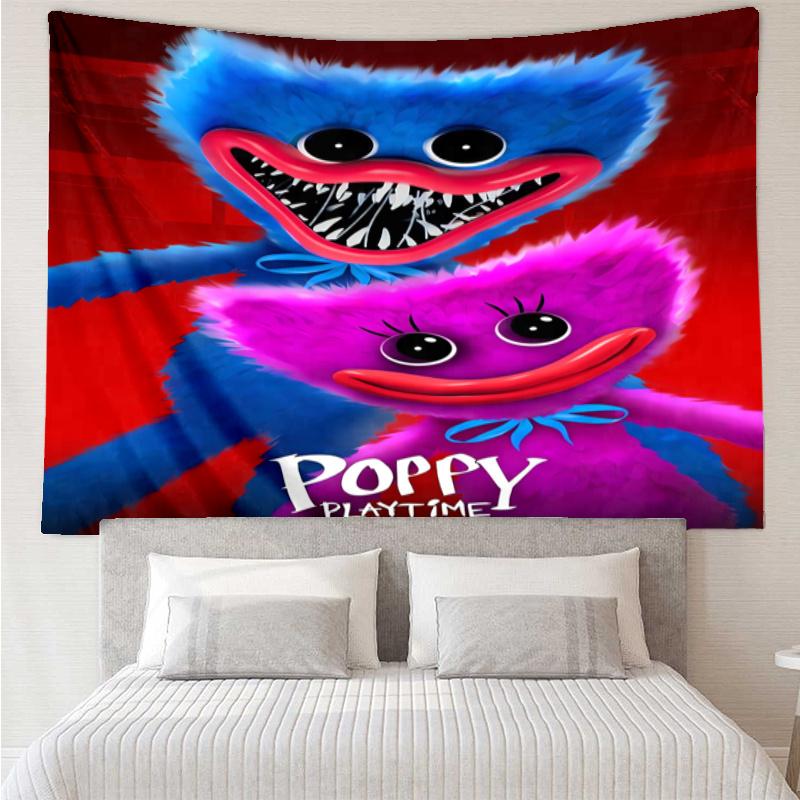 Poppy Playtime Print Tapestry, Backdrop, Easy Setup, Ideal for Bedroom, Office & Living Room, with Aesthetic Wall Hanging Decor.