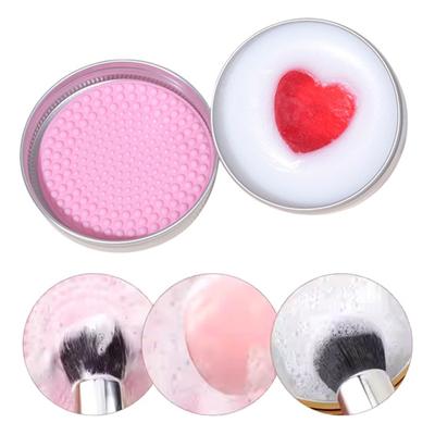 Make-up-Pinselreiniger-Seife mit Silikon-Reinigungsmatte Tragbar Reise Mehrzweck-Make-up-Schwamm Kosmetik