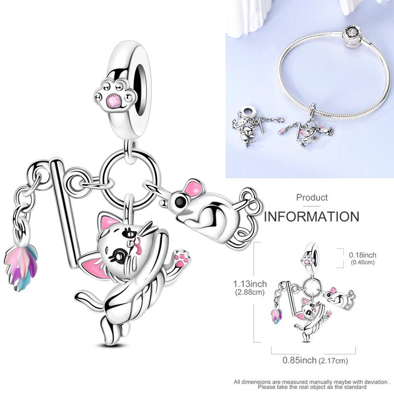 Inlaid Zirconium Sun 925 Silver Travel Balloon Butterfly Love Family Sister Heart Charm Fits Women Jewelry