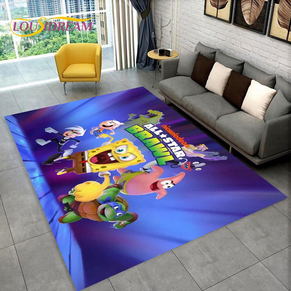 Cartoon S-SpongeBob Area Rug,Carpet Rug for Home Living Room Children Bedroom Sofa Doormat Decor,kids Play Non-slip Floor Mat