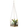 Modern Hanging Glass Terrarium Geometric Hexagon Shaped Succulent Air Plant Holder Container Wall Planter Flower Pot X3UC