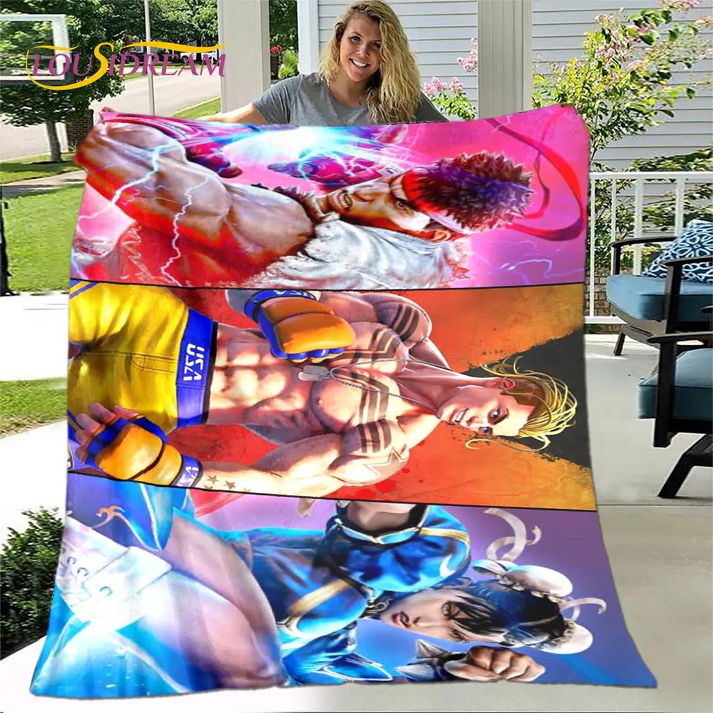 Street Fighter Retro Game  Gamer Soft Plush Blanket,Flannel Blanket Throw Blanket for Living Room Bedroom Bed Sofa Picnic Cover