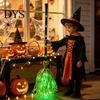 Op Batterijen Werkende Bezem Halloween Heks met Groen LED Licht, Gloeiende Cosplay Tovenaar Decoratie voor Feest Bezemsteel, Kostuum Prop Themafeesten,