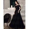 Black Evening Dress Women's 1011 New Celebrity Banquet Annual Meeting Showing Thin Temperament Birthday Banquet Host Dress