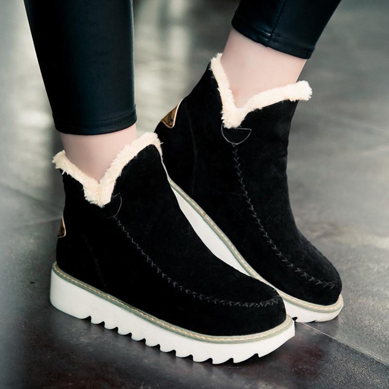 Botines de ante de mujer con suave forro de borreguillo y suela ancha de  goma comprar a buen precio — entrega gratuita, reseñas reales con fotos —  Joom
