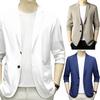 Men Suit Coat Lapel Long Sleeve Single Breasted Suit Jacket Solid Color