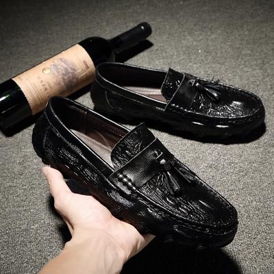 Luxury Men's Loafers Casual Shoes For Men Moccasins Leather Slip On Boat Shoes Handmade Driving Shoes Male Brand Crocodile Style