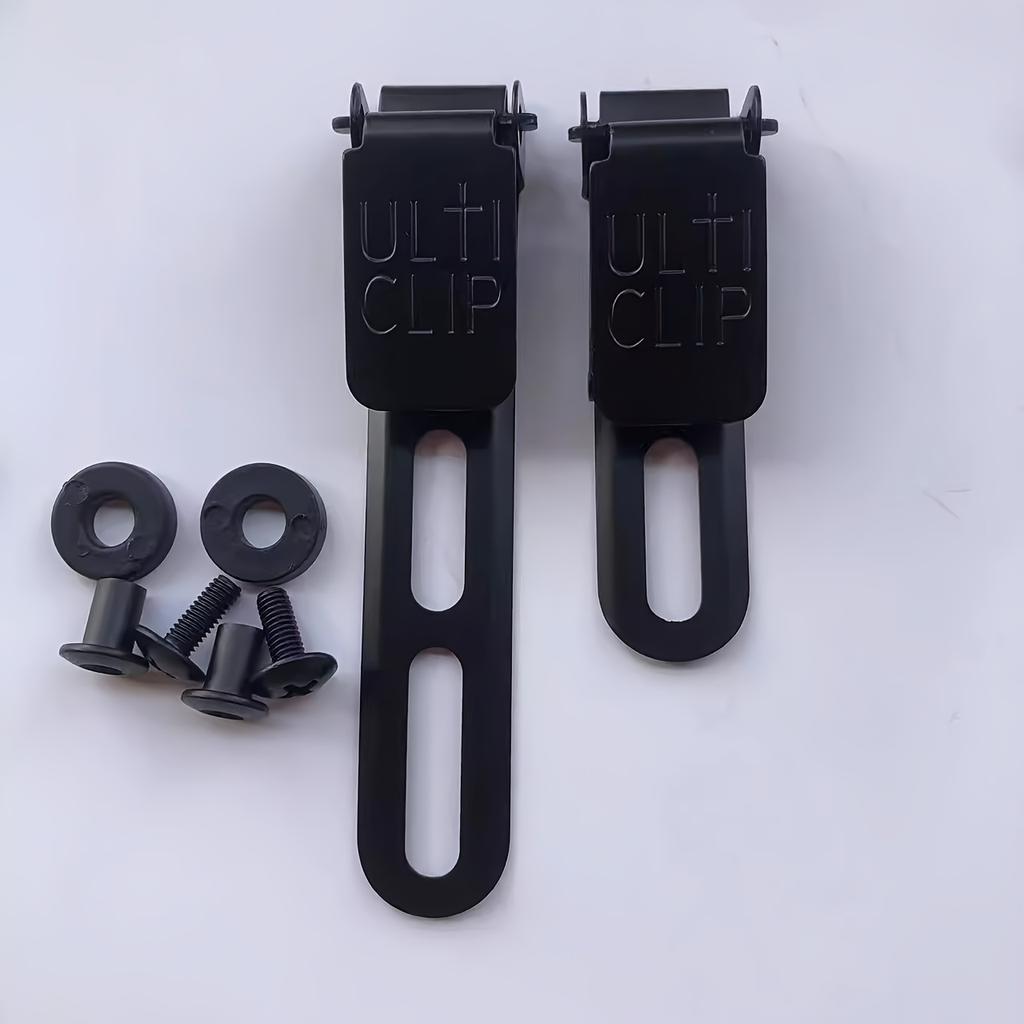 Style Tactique Extérieur Acier Inoxydable Pince de Ceinture UltiClip, Pince en Acier Inoxydable pour Holster, Pince de Ceinture pour Fourreau de Couteau, Pince Arrière Légère
