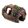 Aquarium Fish Tank Barrel Resin Broken Old Bucket with Moss Decoration Ornament Cave Landscaping  Fish Tank Accessories