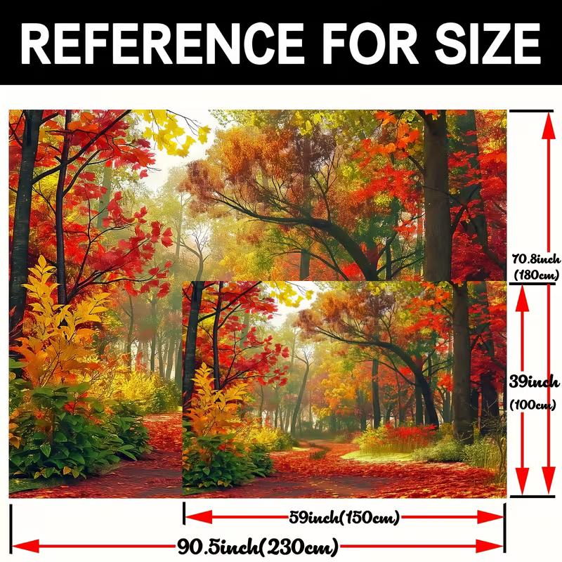 Red Maple Tree Autumn Tapestry Nature Landscape Wall Blanket for Bedroom Photography Background