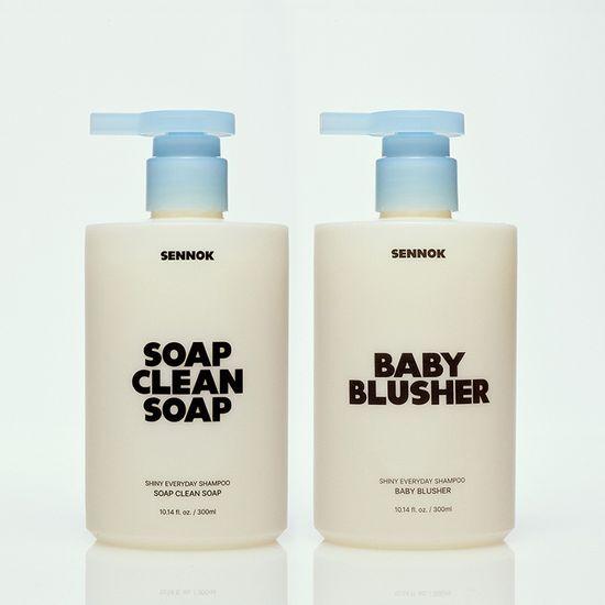 SENNOK Shiny Everyday Shampoo 300ml (2 Types) (Soap Clean Soap/Baby Blusher)
