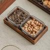 Ruhan Light Luxury Walnut Wood Glass Fruit Plate