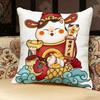 Rich Luck Money Cat Pillow Case Pillowcase, Double-Sided Printed, Sofa Cushion, Bedroom Headboard Pillow
