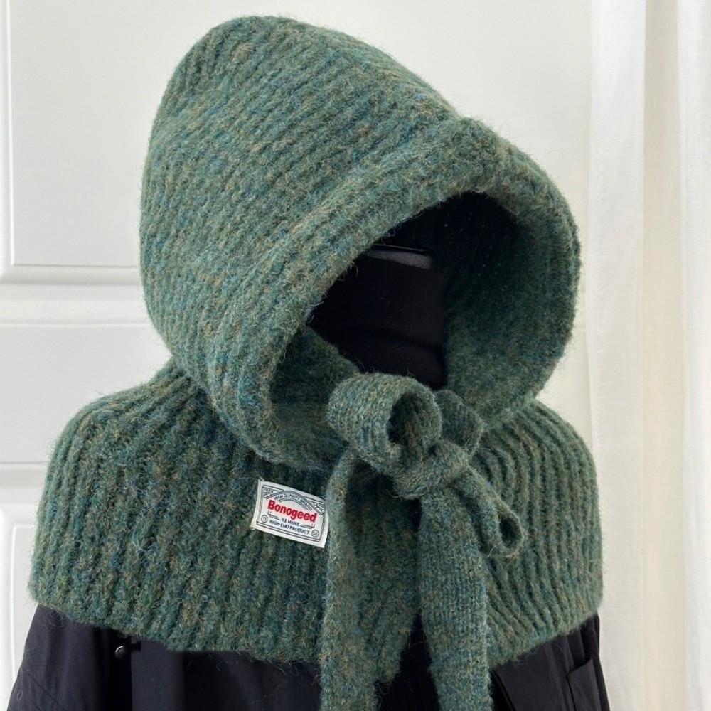 Integrated Shawl Balaclava Hats Winter Warm Beanies Caps Fashion Knitted Pullover Hat