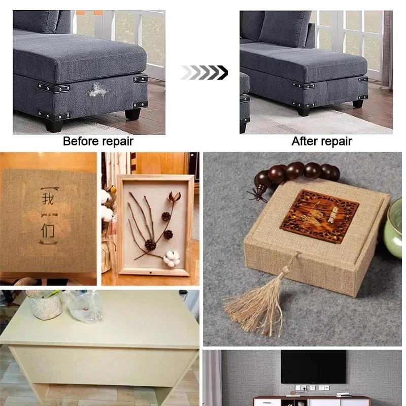 Leinen Reparaturflicken Selbstklebendes Gewebe für Sofa Kleidung Möbel Tragetaschen Autositze Klebeband Sofas DIY Schmuckschatulle Material